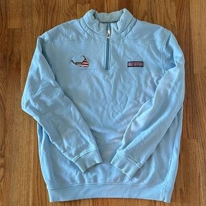 Nantucket Emblem, American Flag 
Quarter Zip Pulloverr